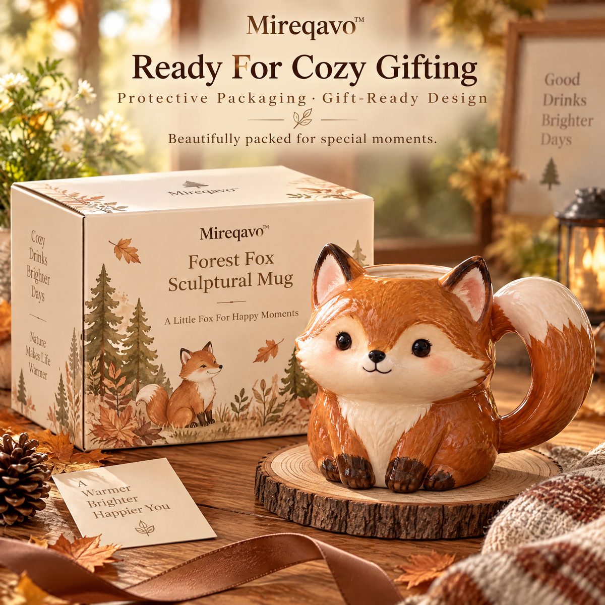 Mireqavo™ Forest Fox Sculptural Mug