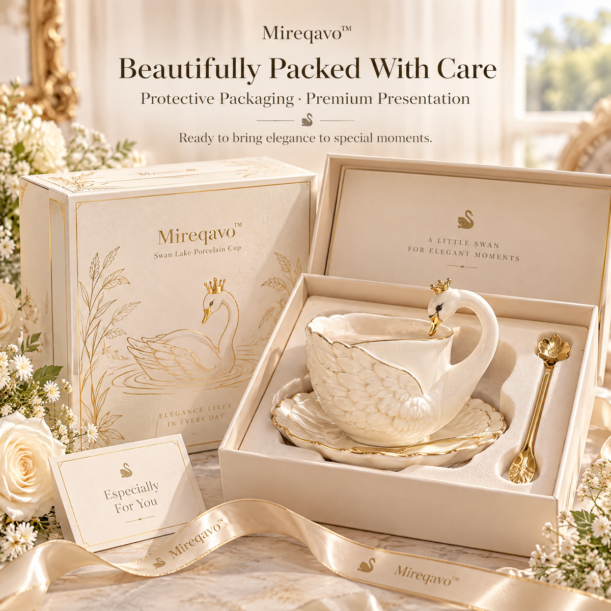 Mireqavo™ Swan Lake Porcelain Cup