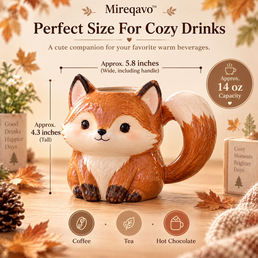 Mireqavo™ Forest Fox Sculptural Mug