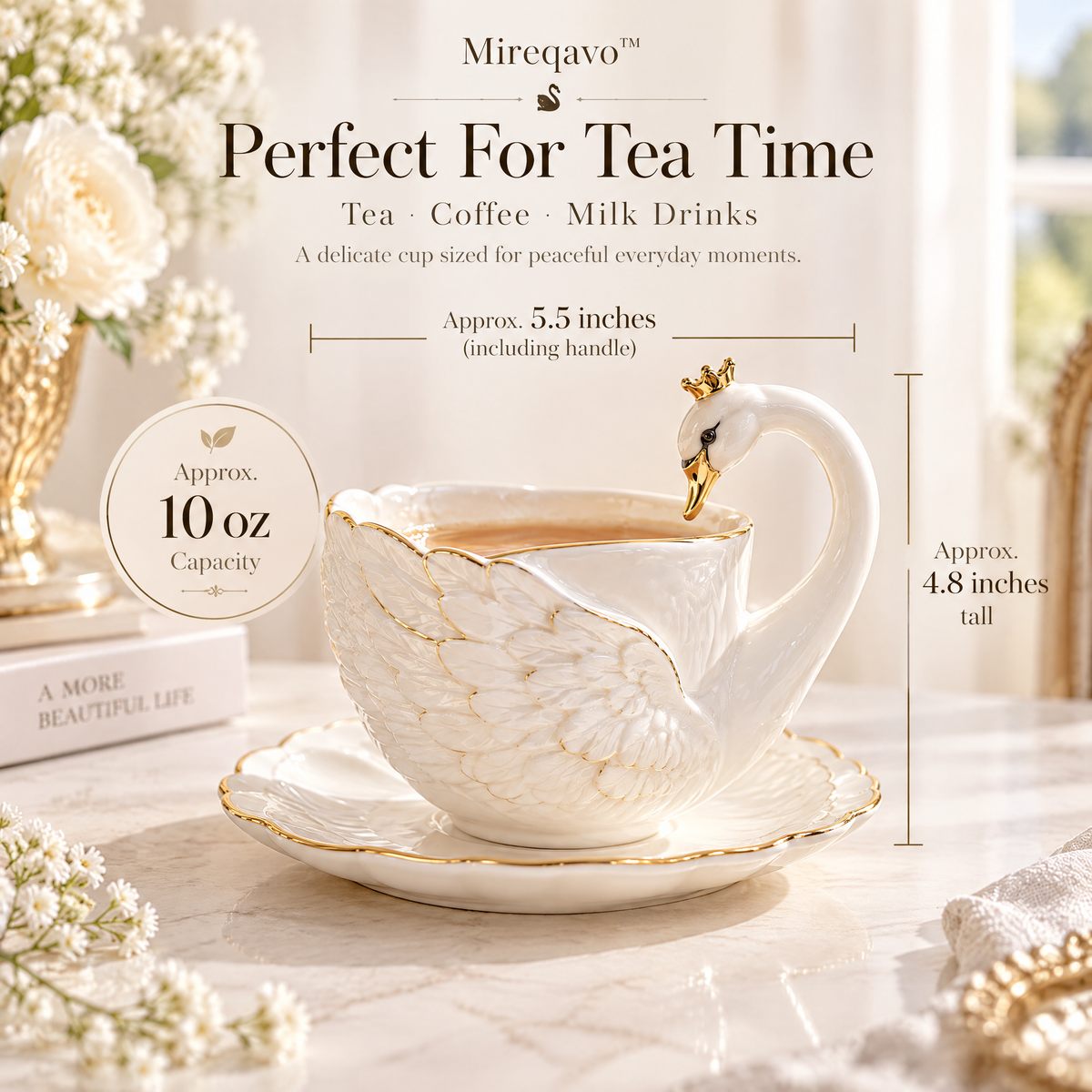 Mireqavo™ Swan Lake Porcelain Cup