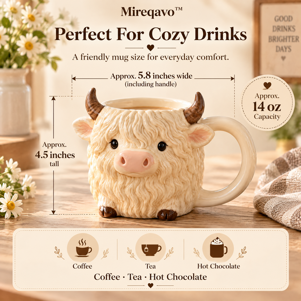 Mireqavo™ Highland Cow Cozy Mug