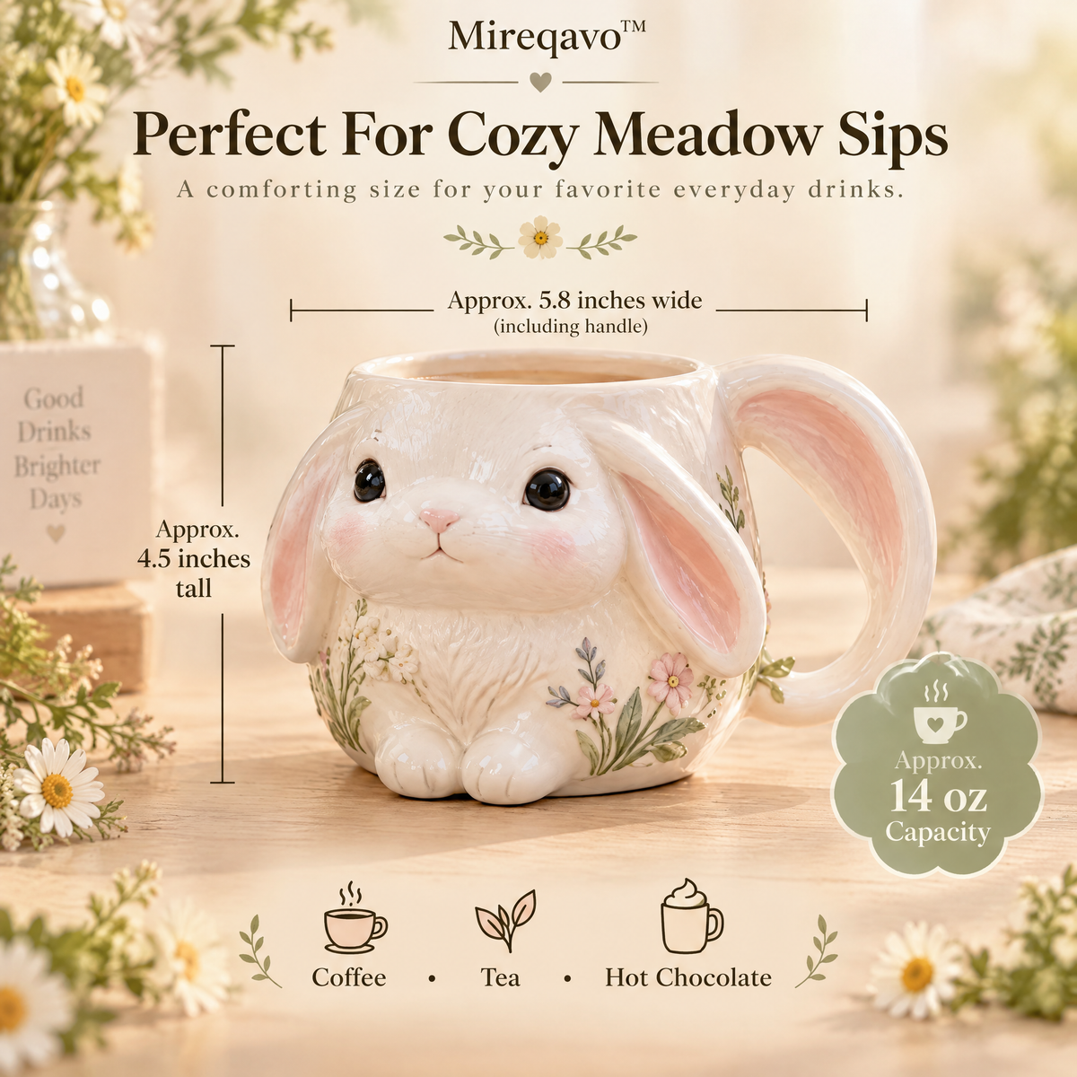 Mireqavo™ Rabbit Meadow Ceramic Mug