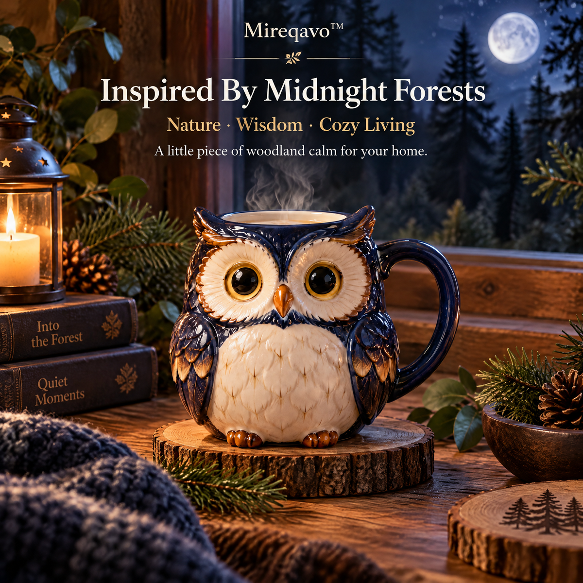 Mireqavo™ Owl Midnight Wisdom Mug