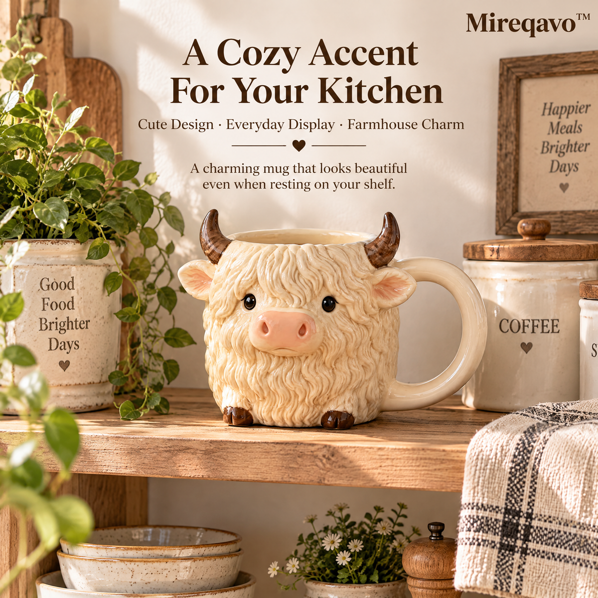 Mireqavo™ Highland Cow Cozy Mug