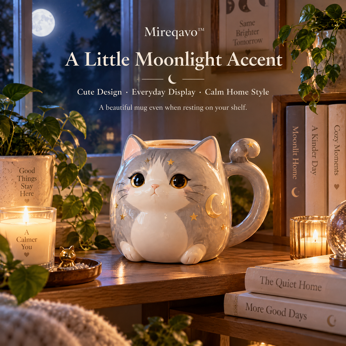 Mireqavo™ Cat Moonlight Ceramic Mug