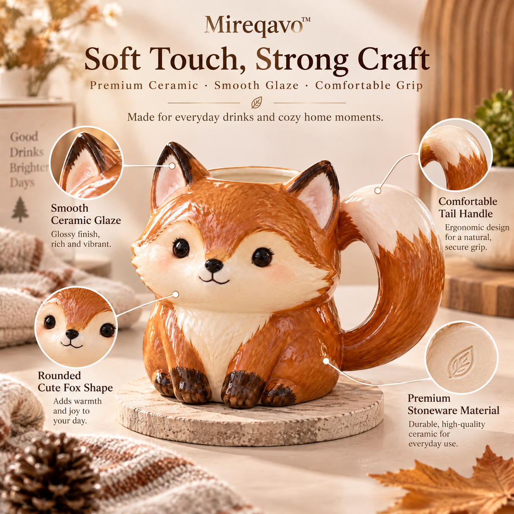 Mireqavo™ Forest Fox Sculptural Mug
