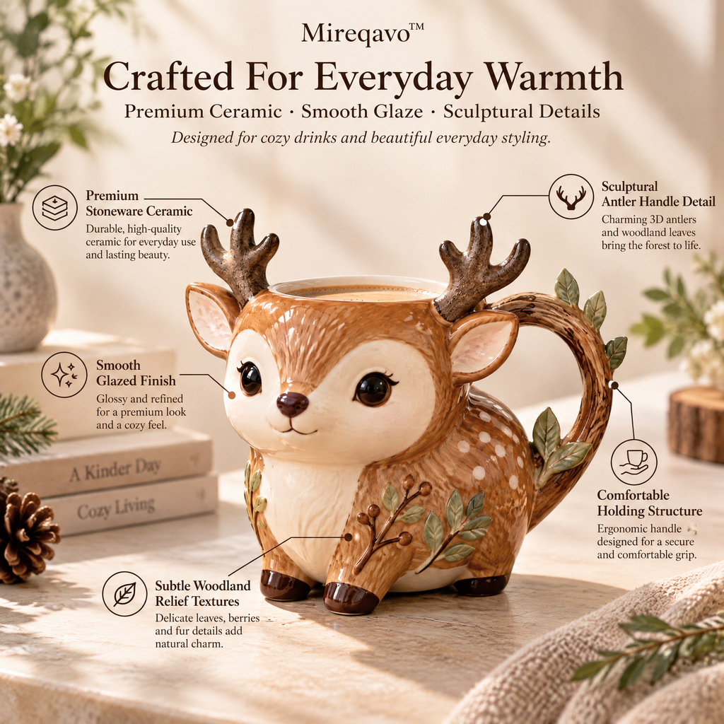 Mireqavo™ Deer Woodland Horn Mug