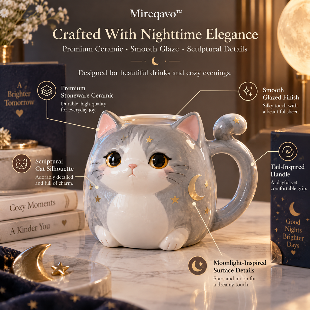 Mireqavo™ Cat Moonlight Ceramic Mug