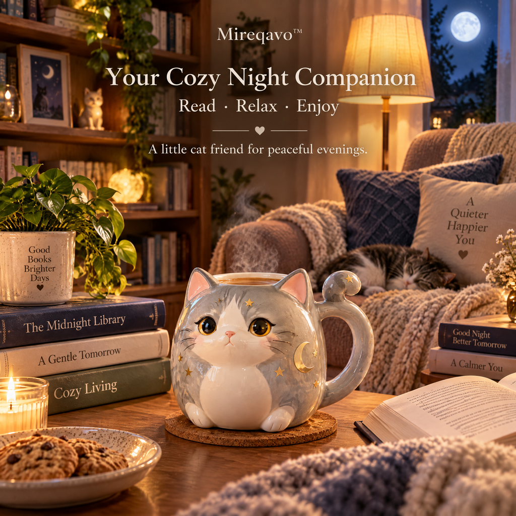Mireqavo™ Cat Moonlight Ceramic Mug