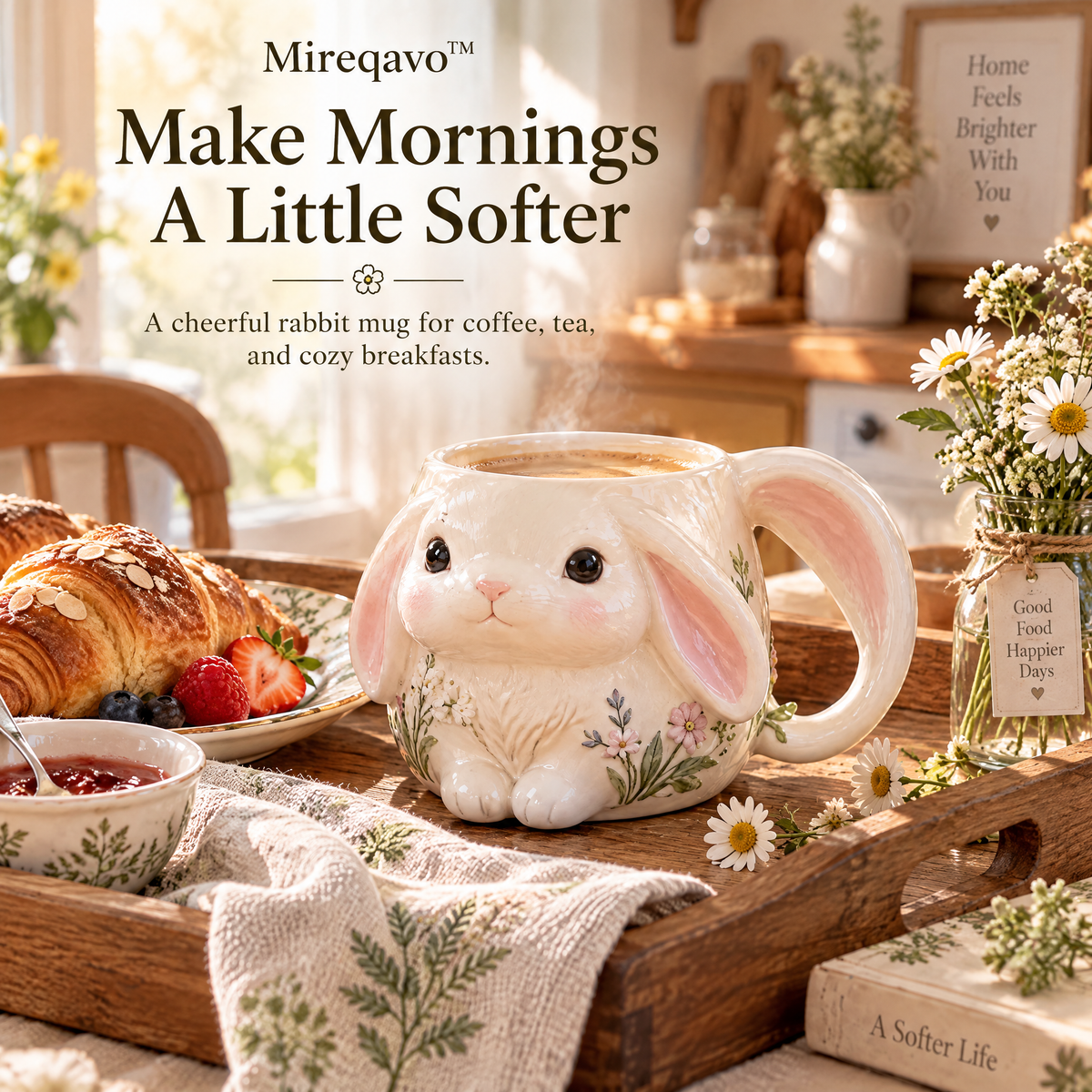 Mireqavo™ Rabbit Meadow Ceramic Mug