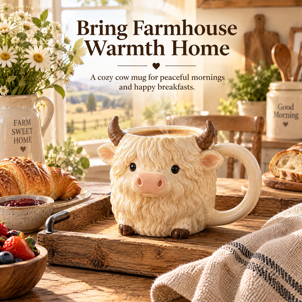 Mireqavo™ Highland Cow Cozy Mug