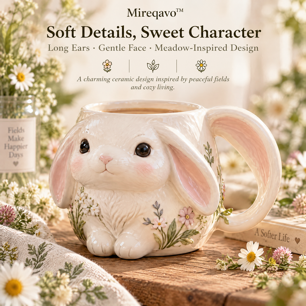 Mireqavo™ Rabbit Meadow Ceramic Mug
