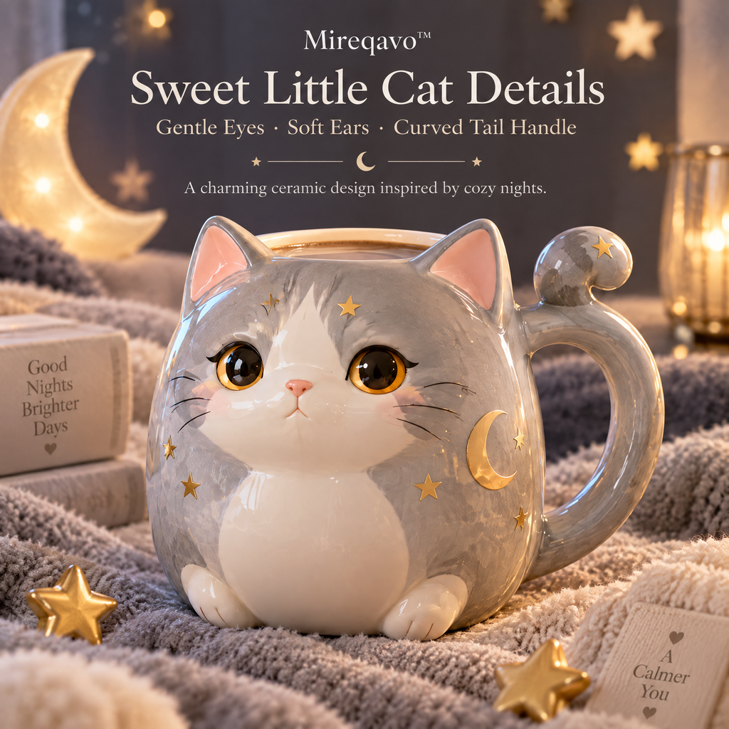 Mireqavo™ Cat Moonlight Ceramic Mug