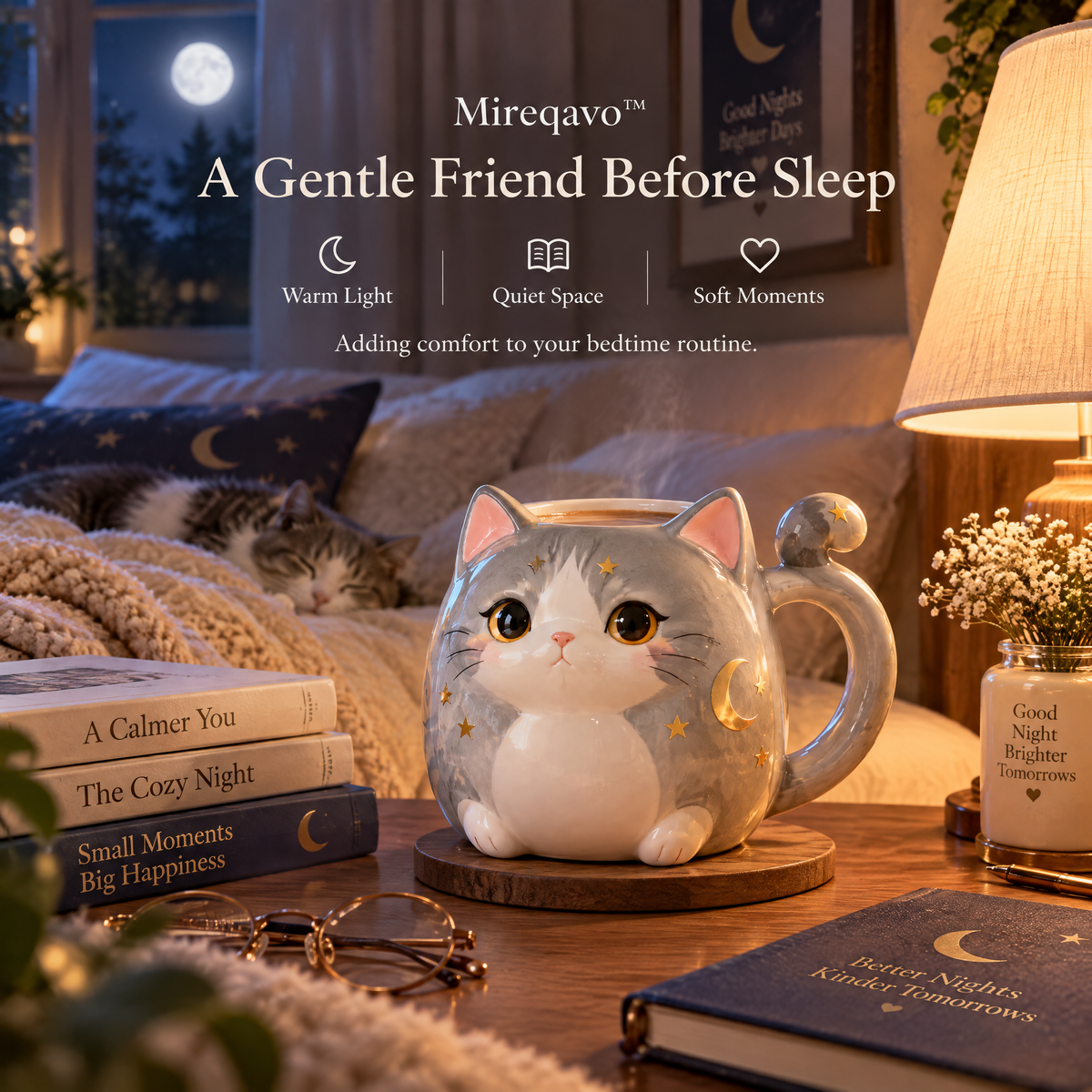Mireqavo™ Cat Moonlight Ceramic Mug