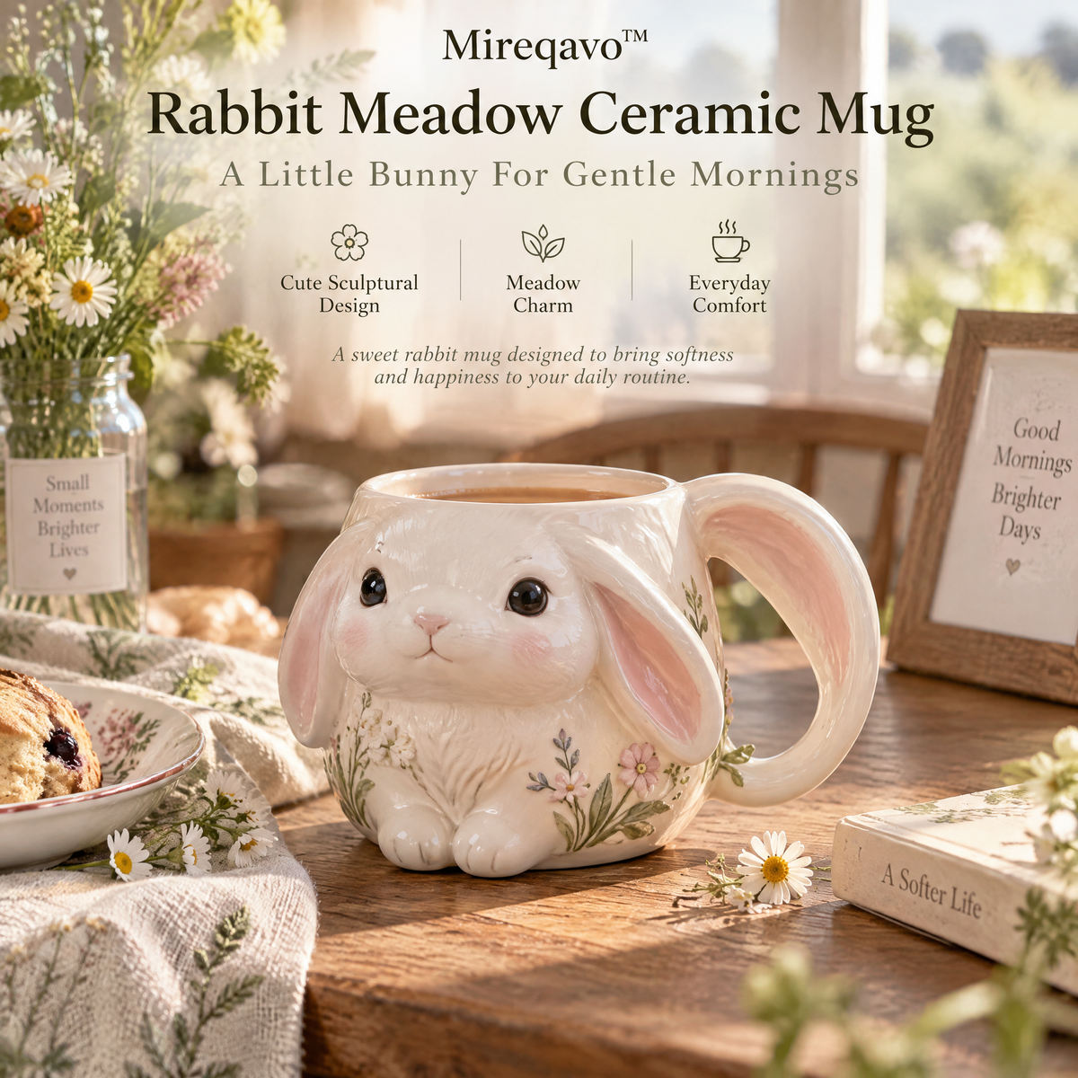 Mireqavo™ Rabbit Meadow Ceramic Mug